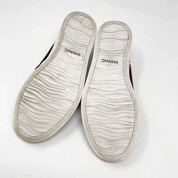 Vionic Womens Burgundy Suede Leather Slip on Comfort Loafer Sneaker Size 7 - Picture 9 of 11